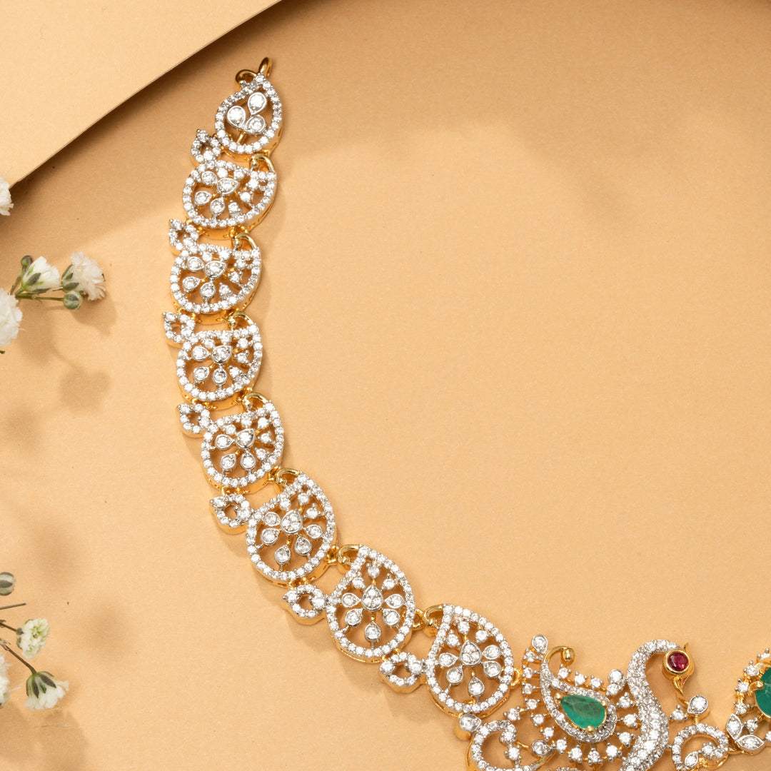 CZ Featheron Necklace Set