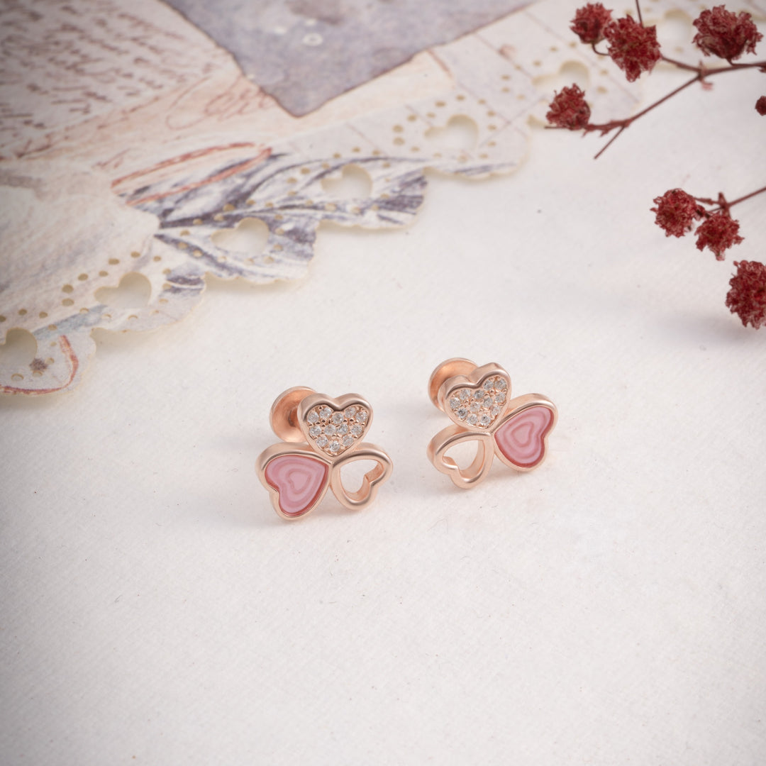 Blush Heart Studs