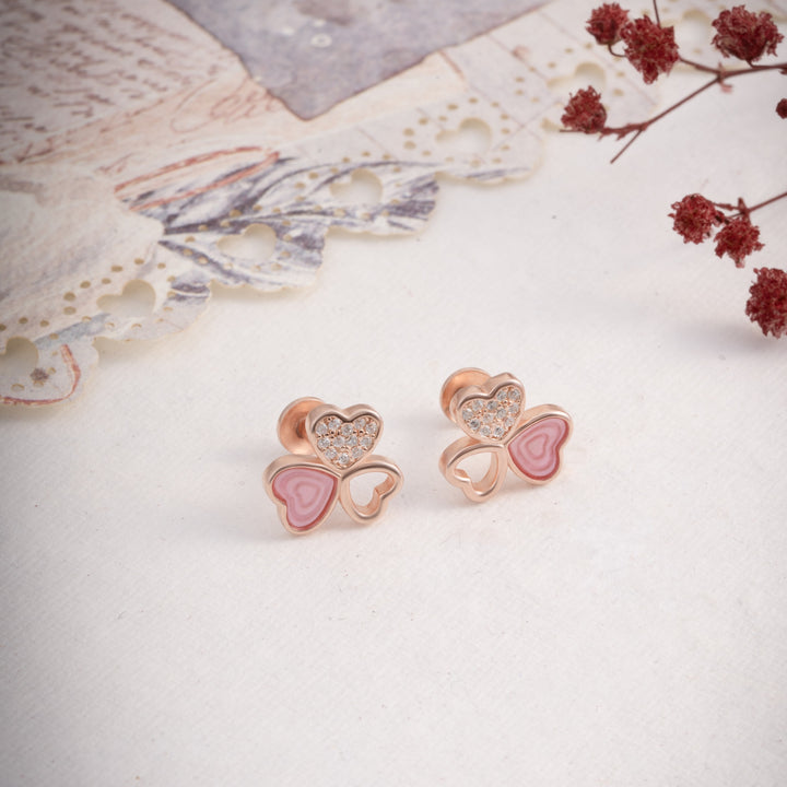 Blush Heart Studs