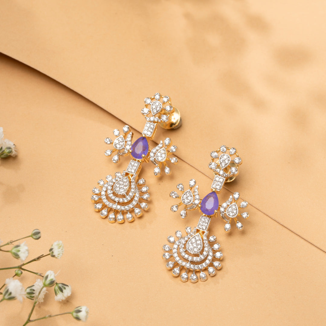 Lavender CZ Necklace Set