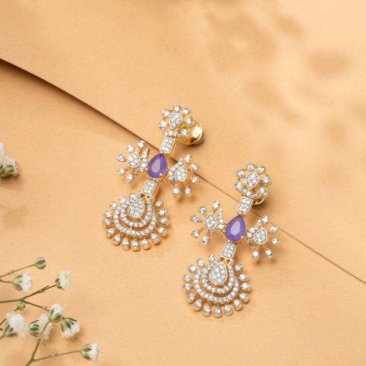 Lavender CZ Necklace Set