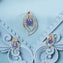 Oval-Violet CZ Pendant Set