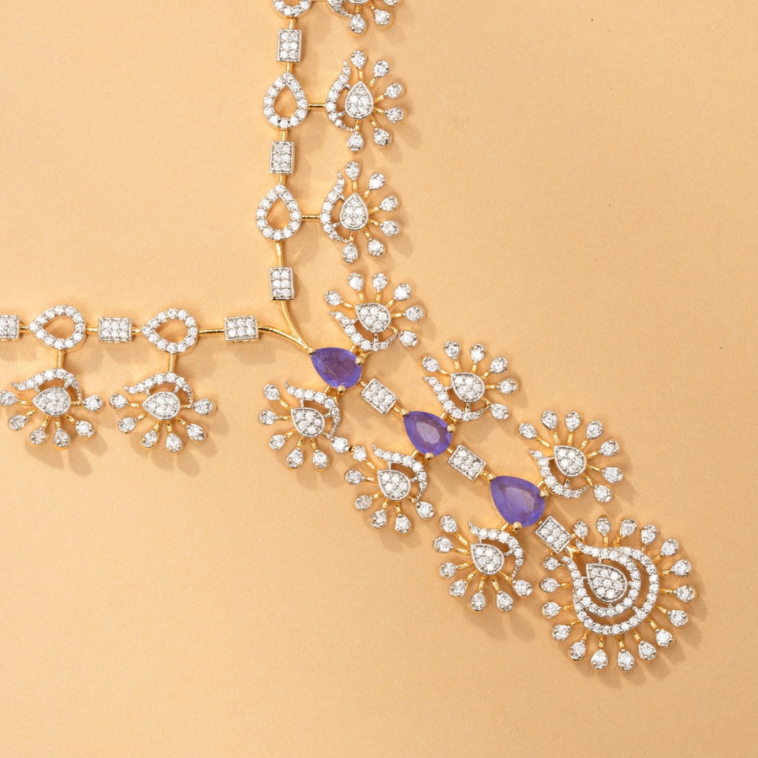 Lavender CZ Necklace Set