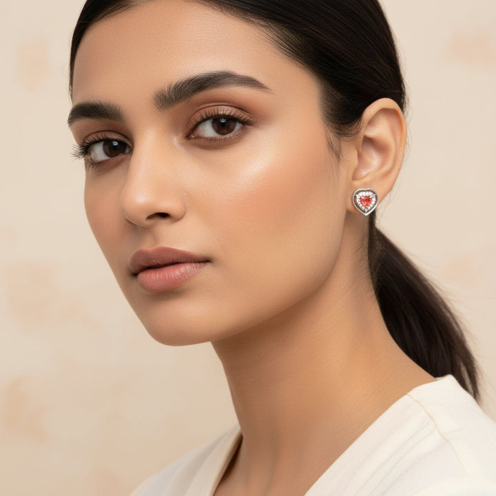 Flame Of Heart Studs