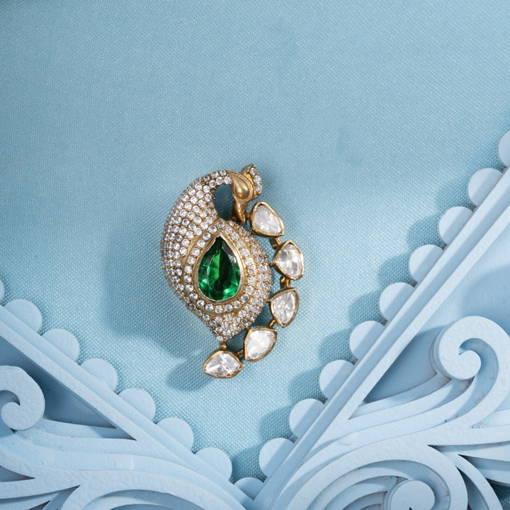 Rosy Plume Victorian Pendant Set