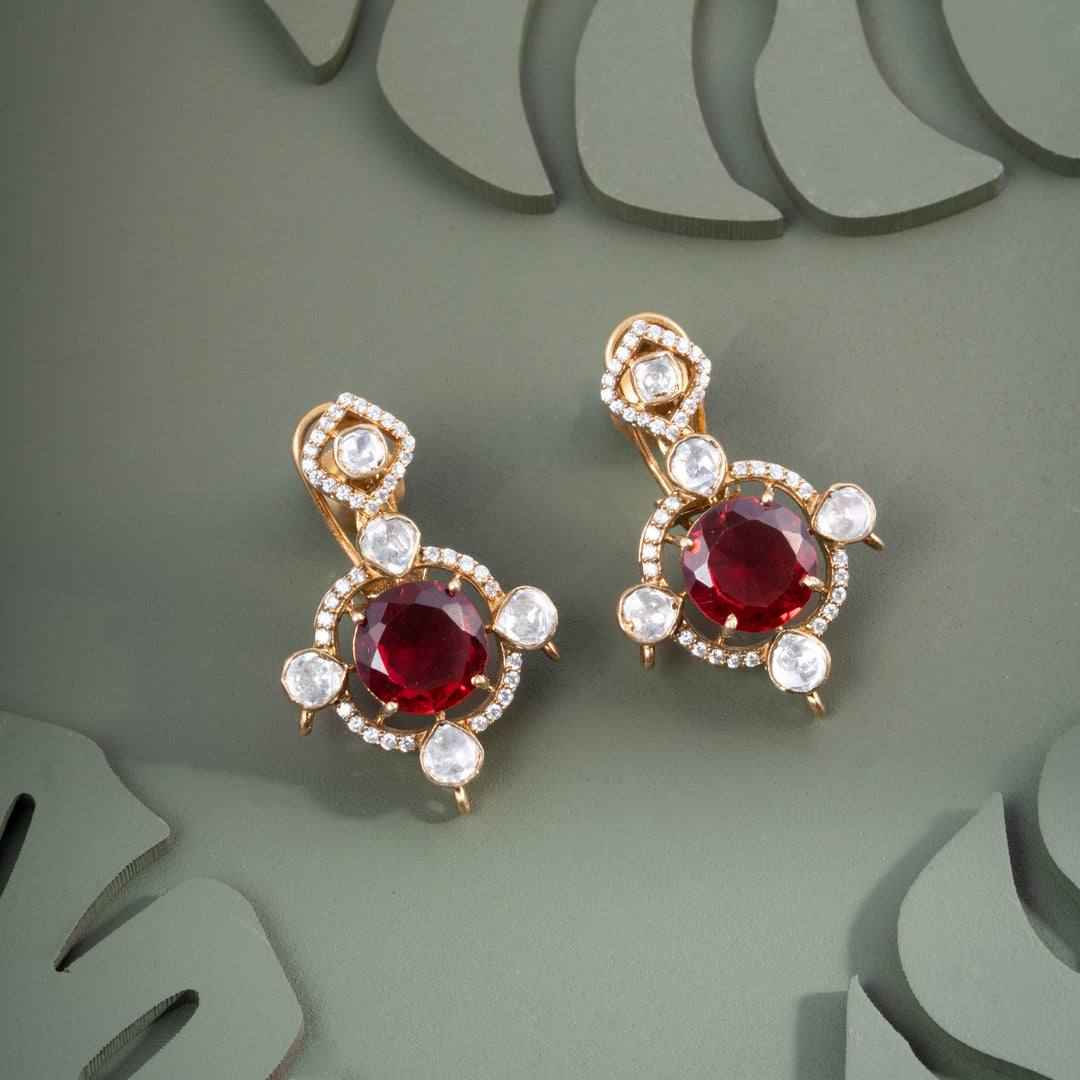 Rosy Ruby Victorian Danglers