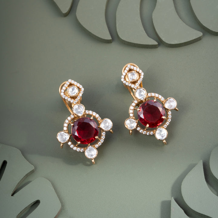 Rosy Ruby Victorian Danglers