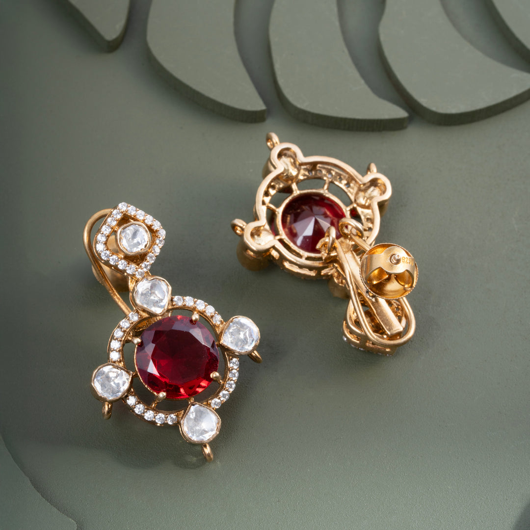 Rosy Ruby Victorian Danglers