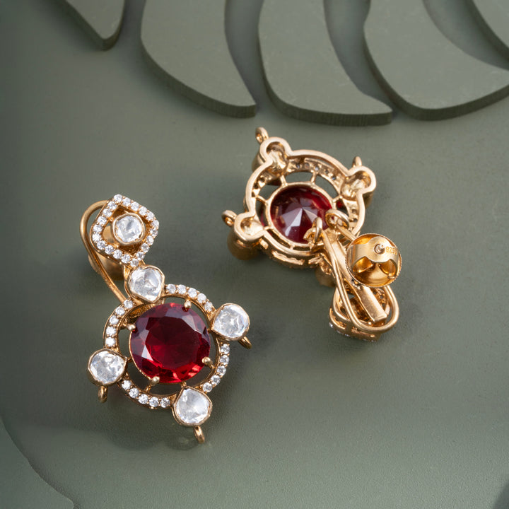 Rosy Ruby Victorian Danglers