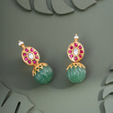 Grand Emerald Kundan Danglers