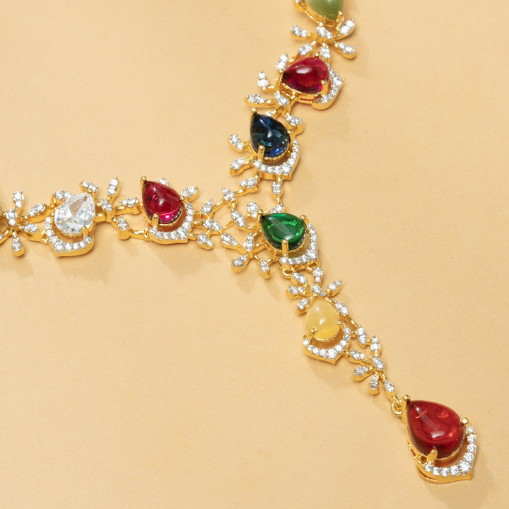 Navarika CZ Necklace Set