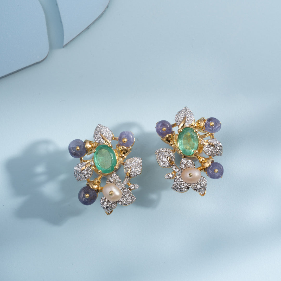Garden Tendrill CZ Pendant Set