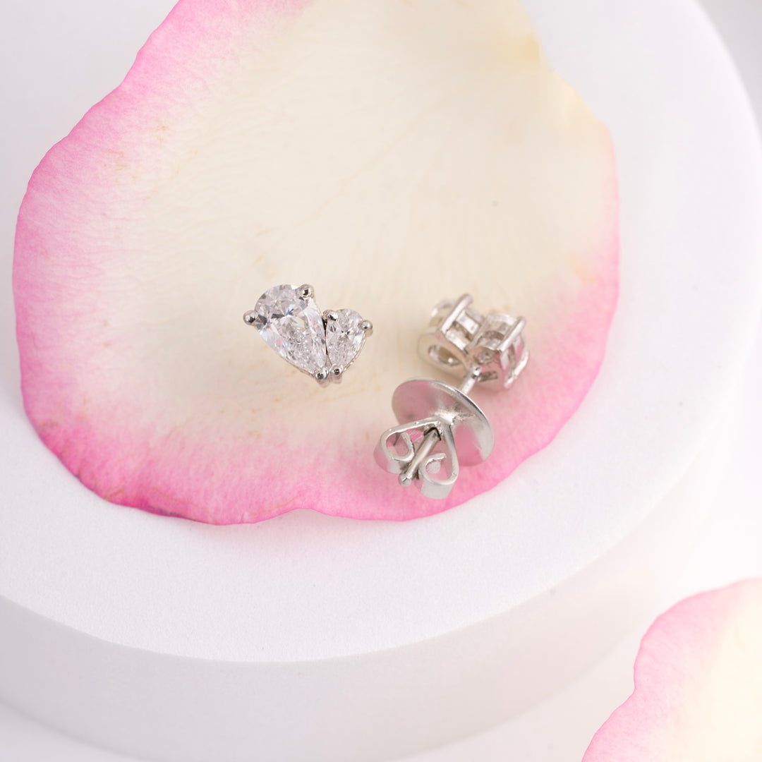 Duo-Pear CZ Studs
