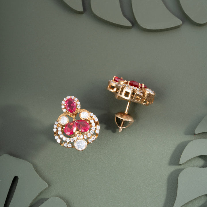 Pear-Pink Victorian Studs