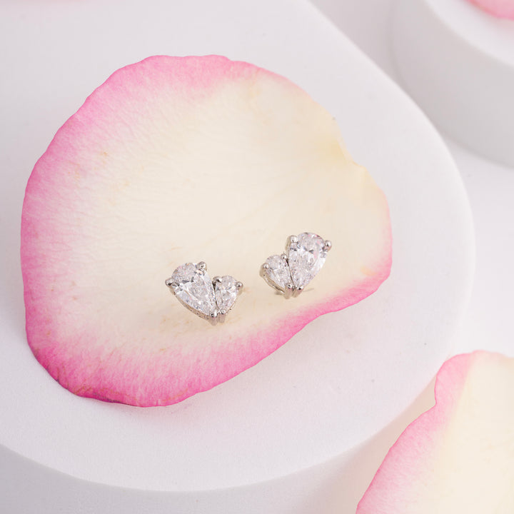 Duo-Pear CZ Studs