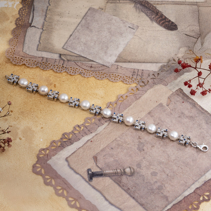 Swastik Pearl Bracelet