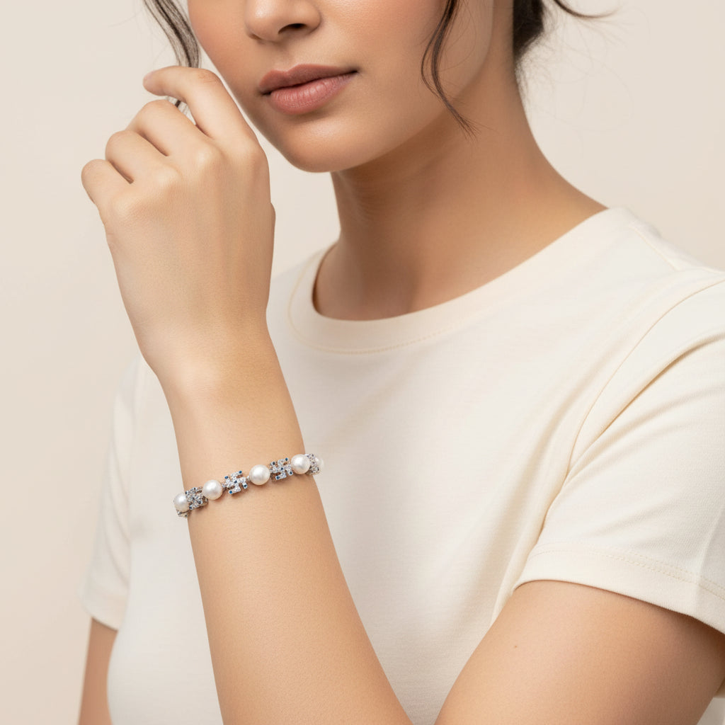Swastik Pearl Bracelet
