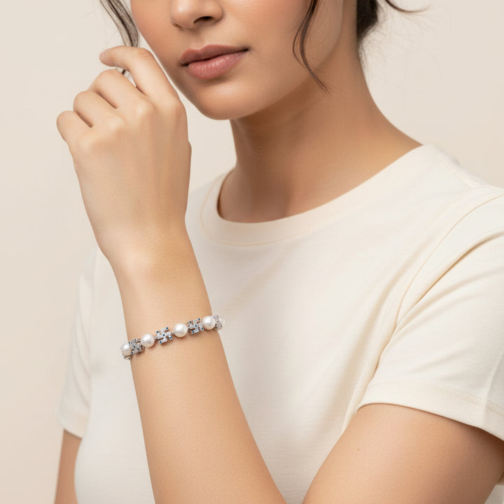 Swastik Pearl Bracelet