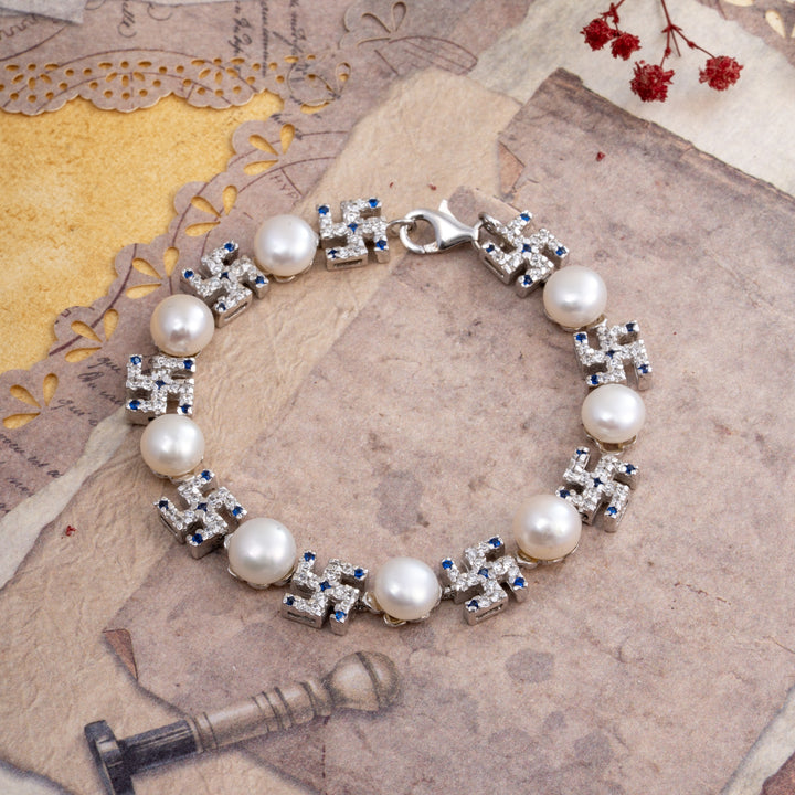 Swastik Pearl Bracelet