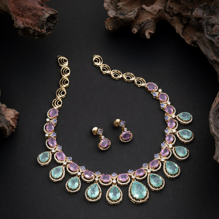 Oval Pear Trishine Necklace Set