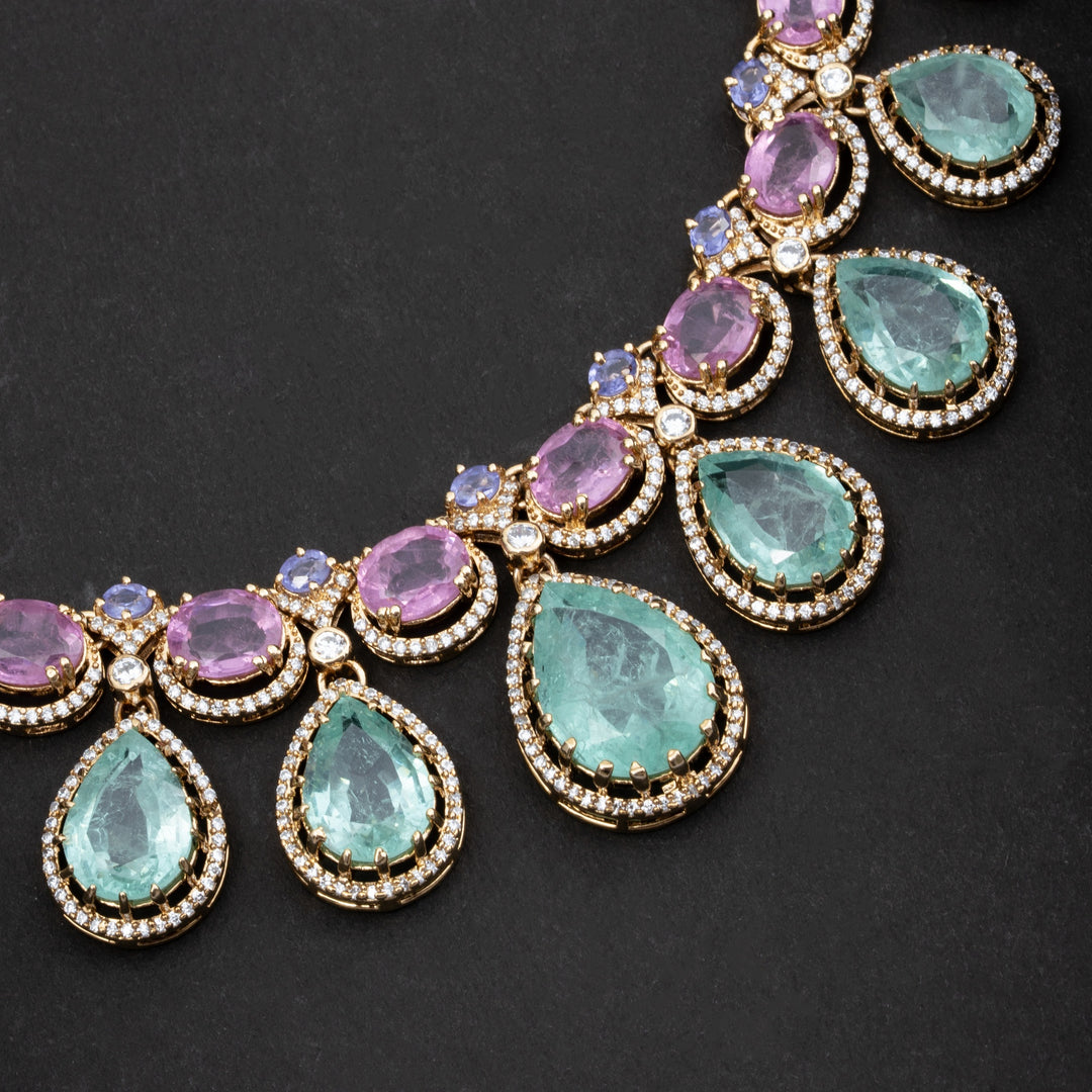 Oval Pear Trishine Necklace Set