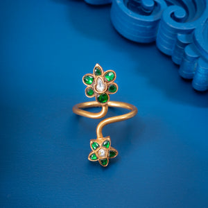Kundan Flora-Duo Ring