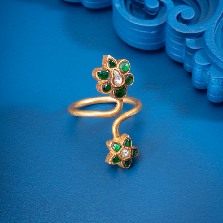 Kundan Flora-Duo Ring