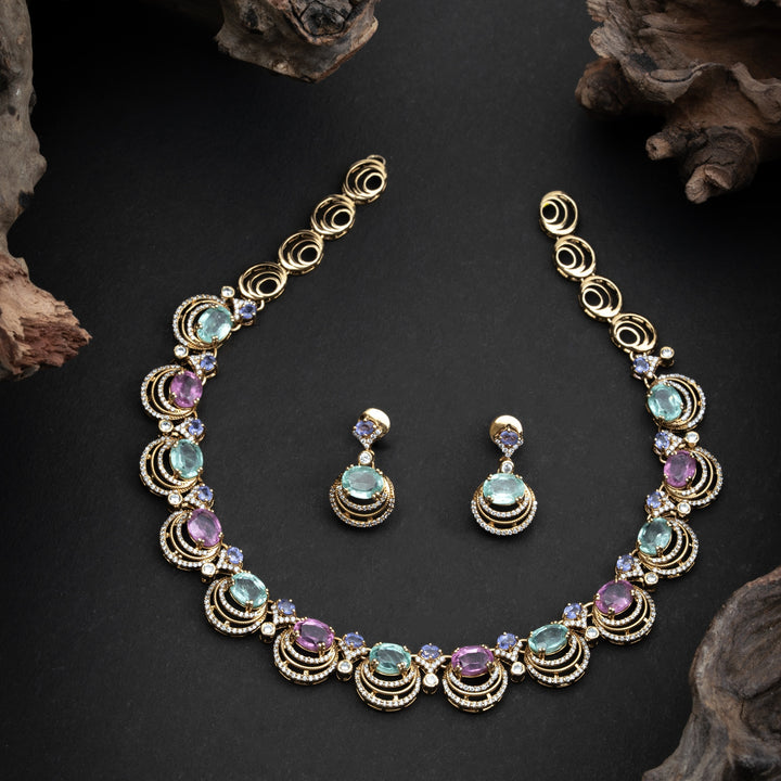 Oval Aurora Trilight Necklace Set