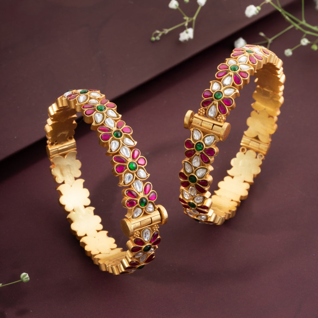 Kundan Kamalya Bangles