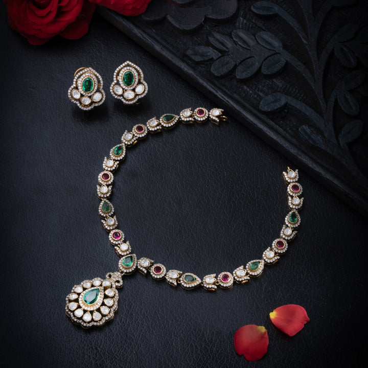 Tri-Gem Victorian Necklace Set