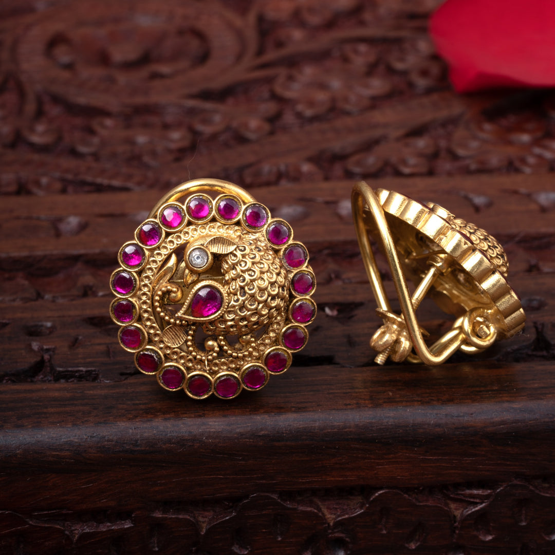 Peacora Kundan Studs