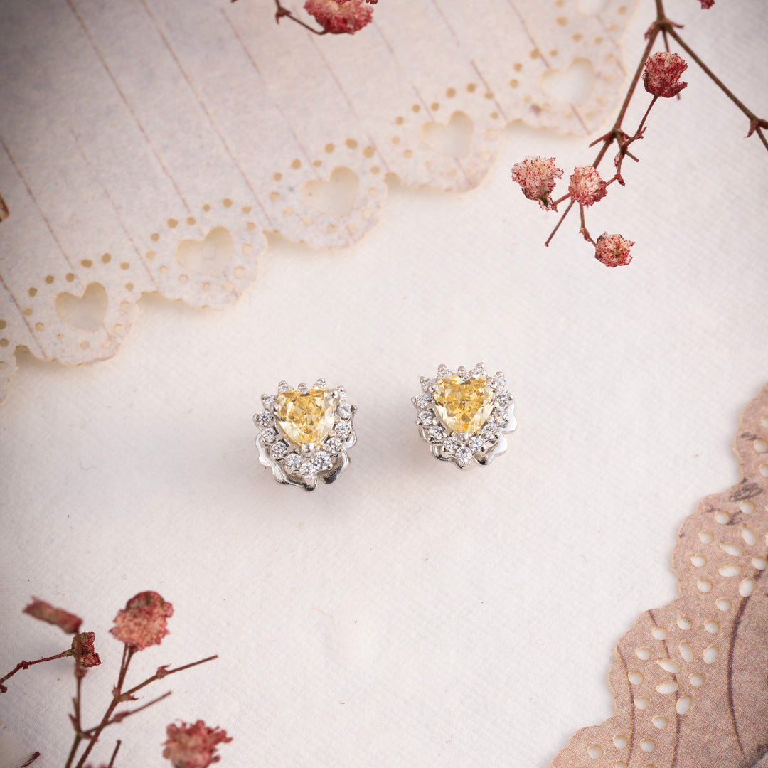 Yellow-Heart CZ Chain Pendant Set