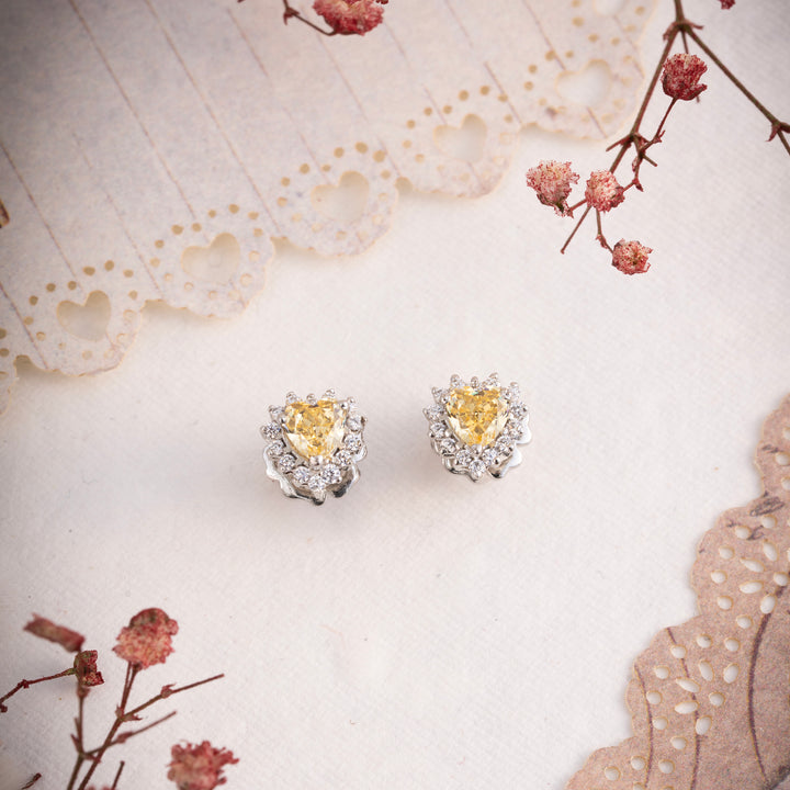 Yellow-Heart CZ Chain Pendant Set