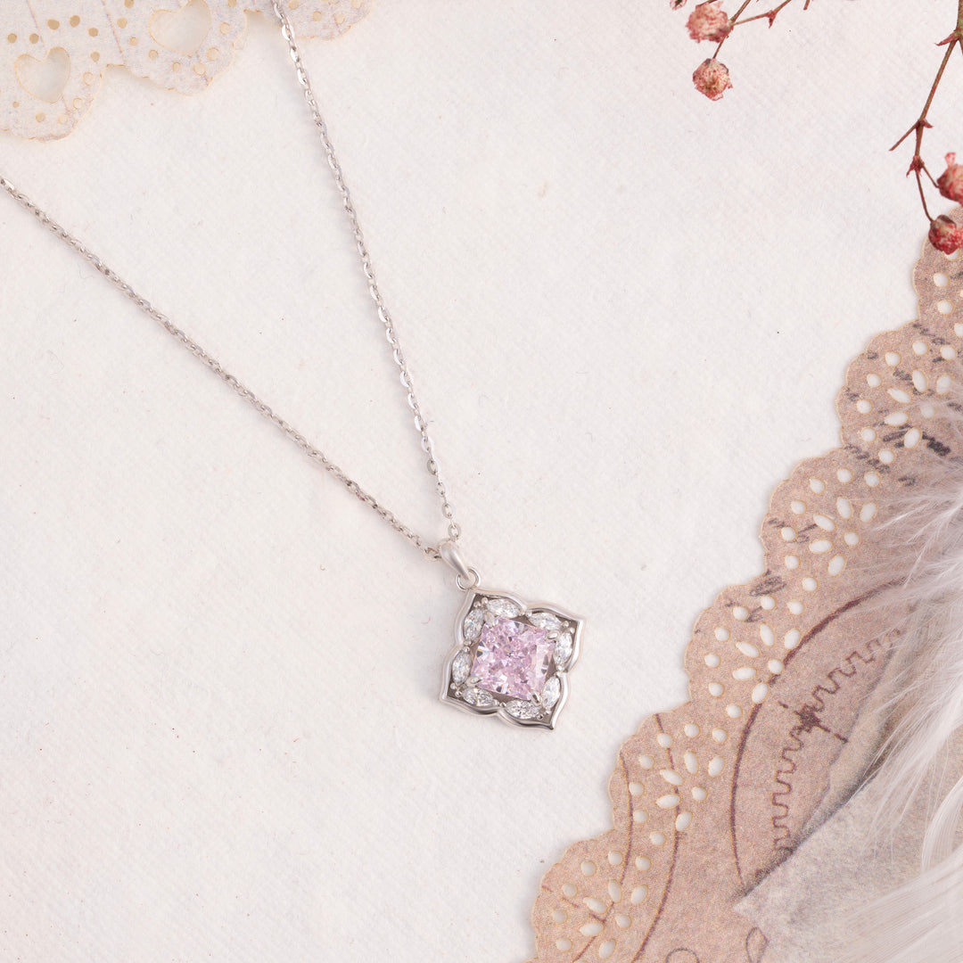 Pink CZ Chain Pendant