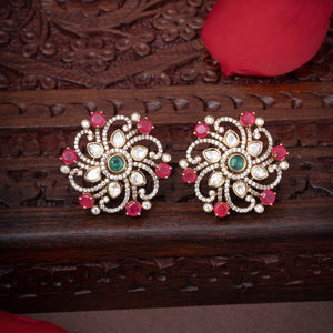 Pink Fleur Victorian Studs