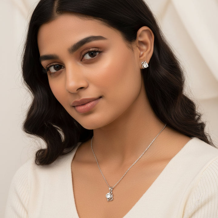 Cherish CZ Chain Pendant Set