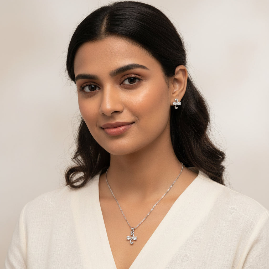 Frost CZ Chain Pendant Set