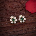 Green Petal Victorian Studs