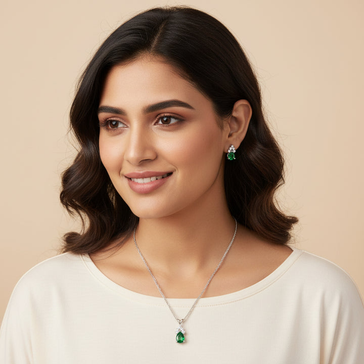 Spring Leaf Chain Pendant Set