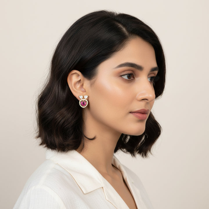 Tria-Blush Victorian Studs