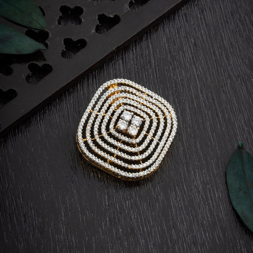 Facet-Cube CZ Pendant Set