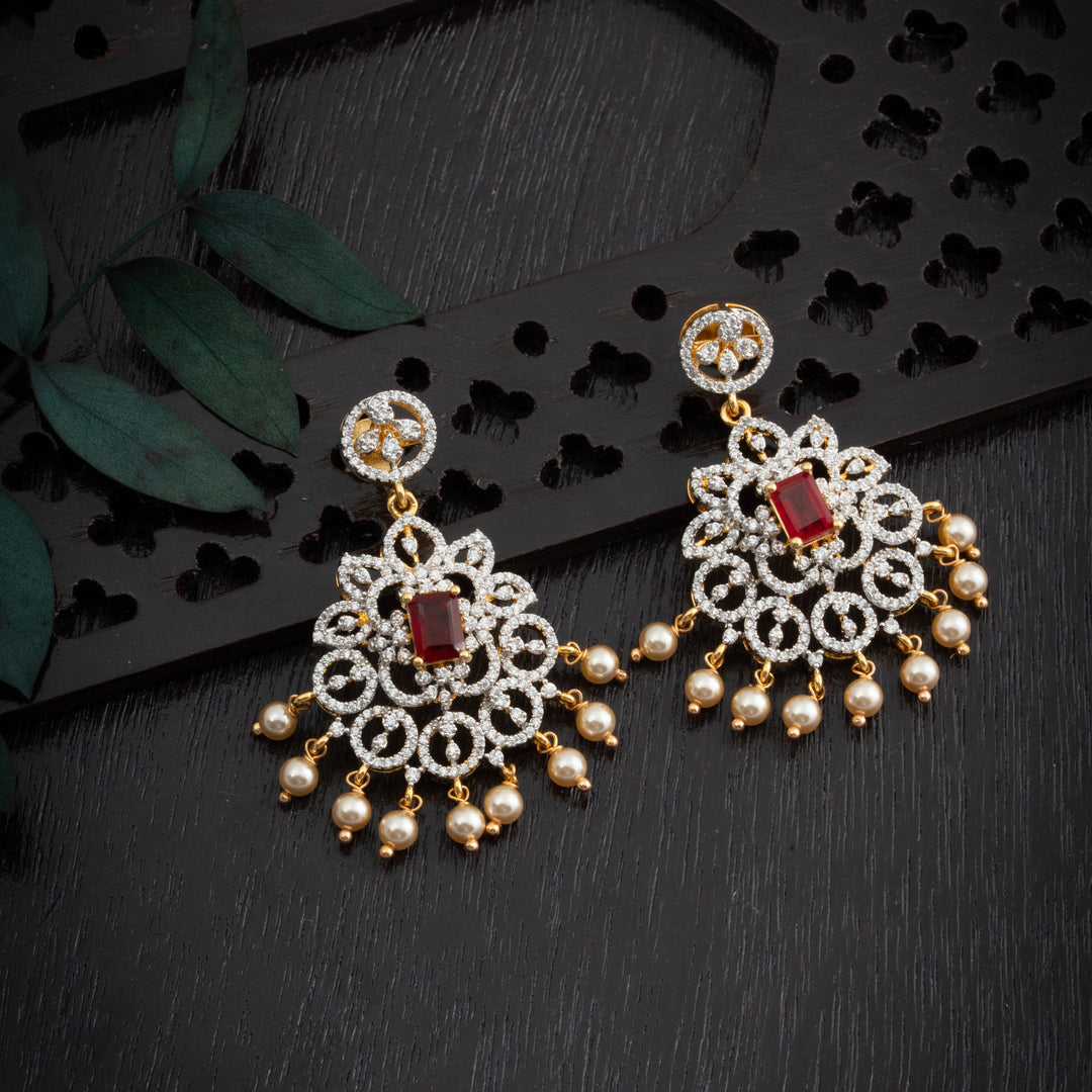 Red-Ruby CZ Pendant Set