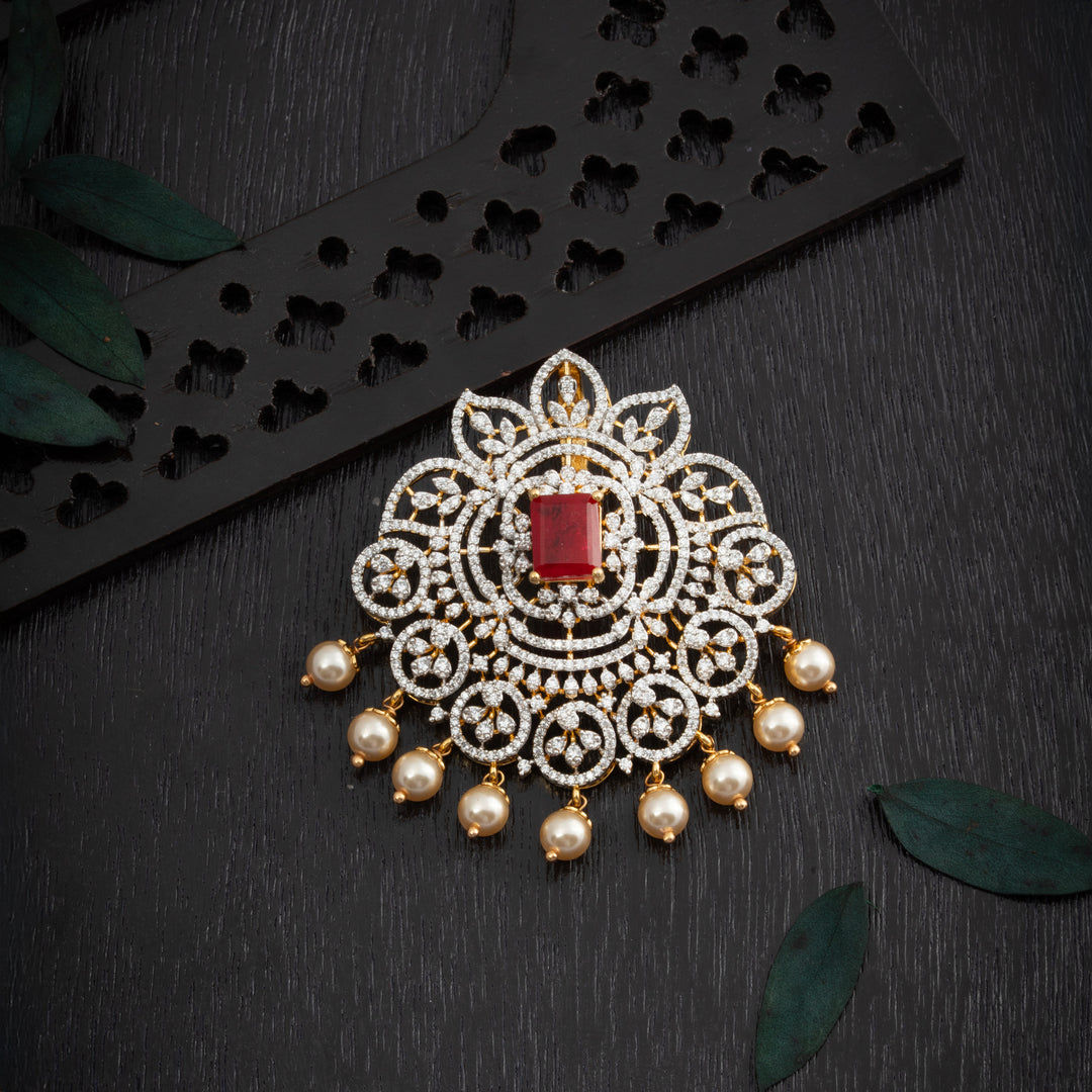 Red-Ruby CZ Pendant Set
