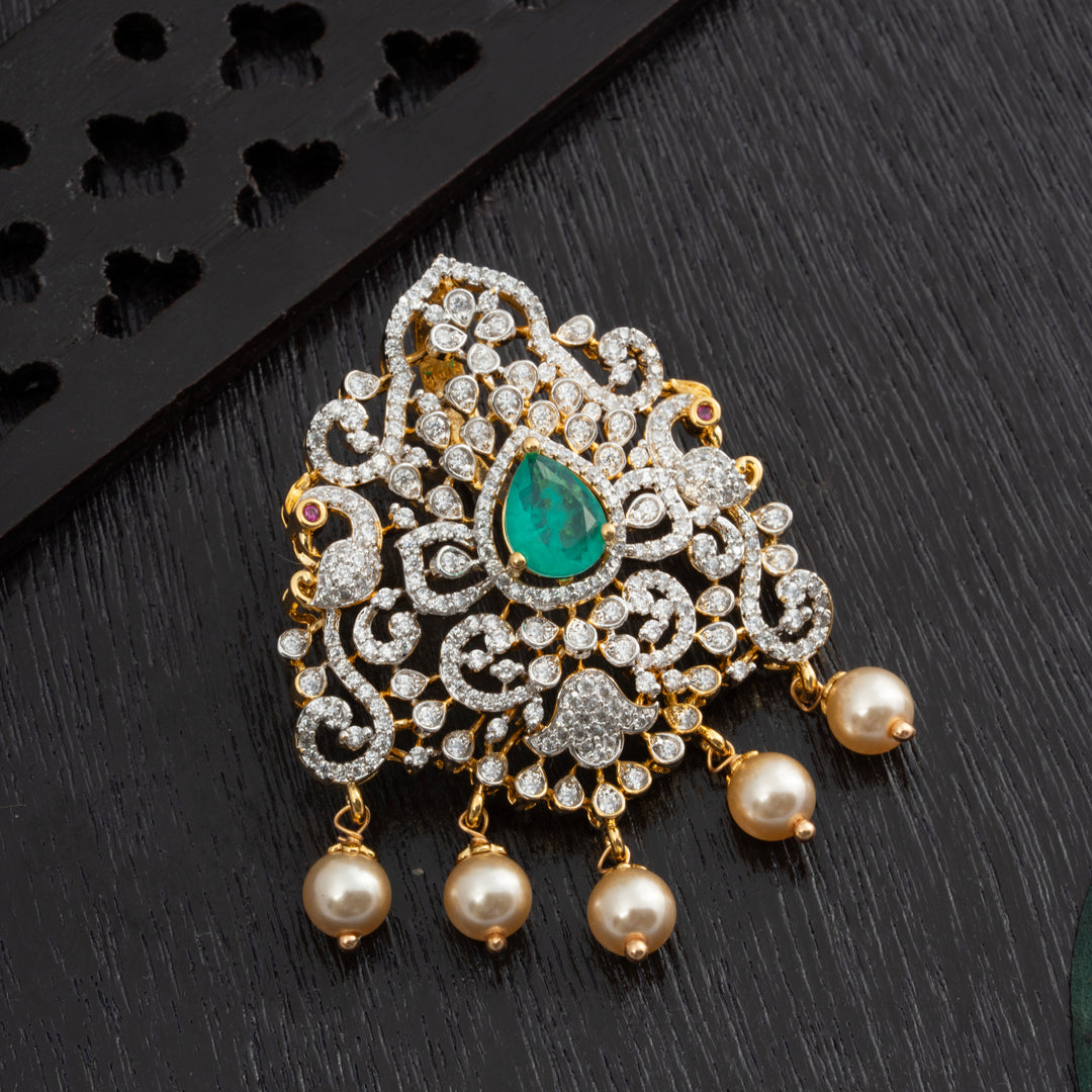 Pearl-Tailed CZ Pendant