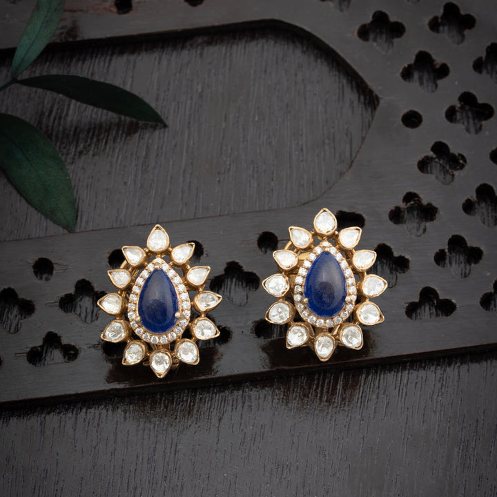 Blue Aura Victorian Studs