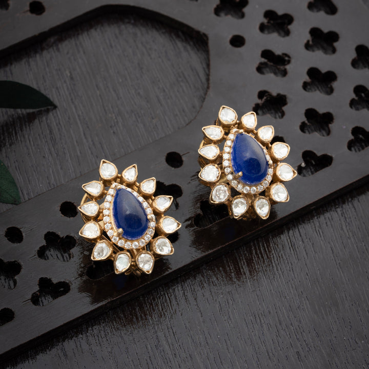 Blue Aura Victorian Studs