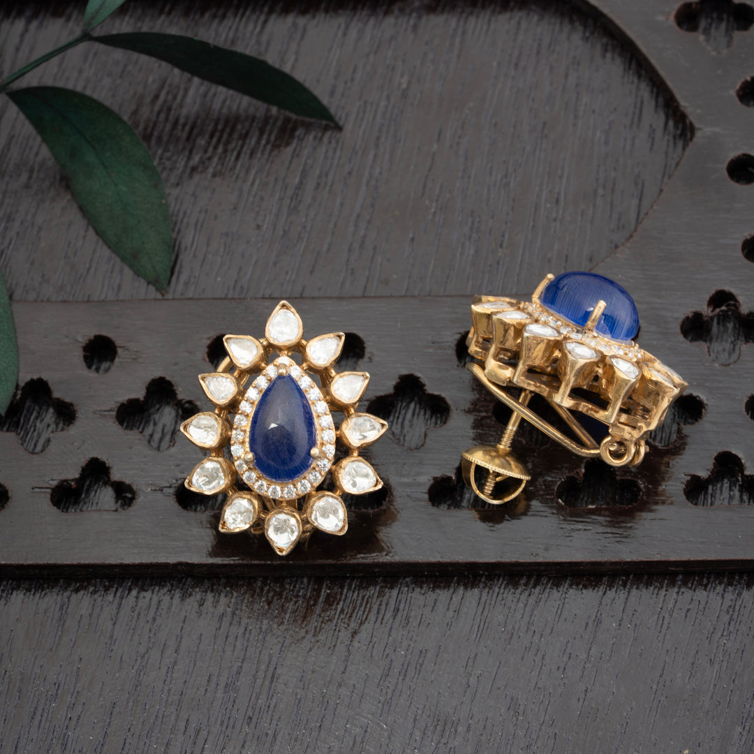 Blue Aura Victorian Studs