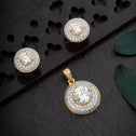 Rondelle CZ Pendant Set