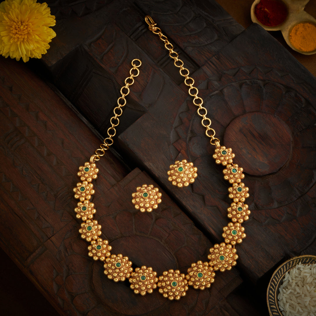 Crimson Petals Necklace Set