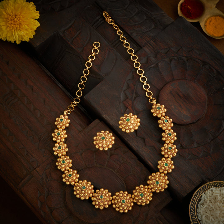 Crimson Petals Necklace Set